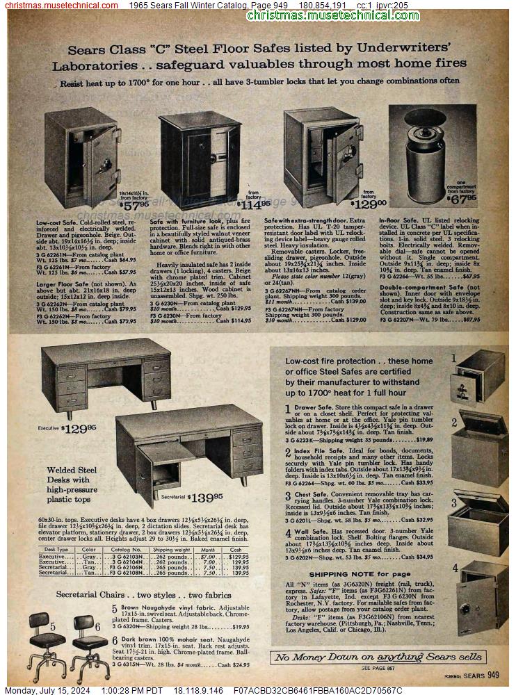 1965 Sears Fall Winter Catalog, Page 949