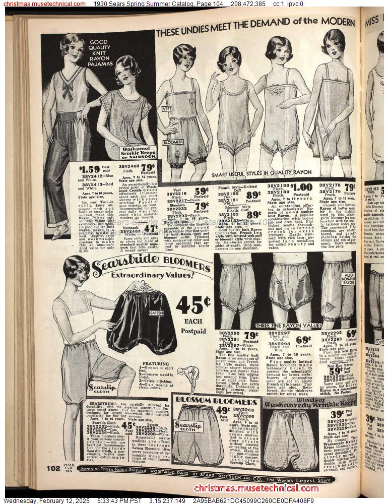 1930 Sears Spring Summer Catalog, Page 104