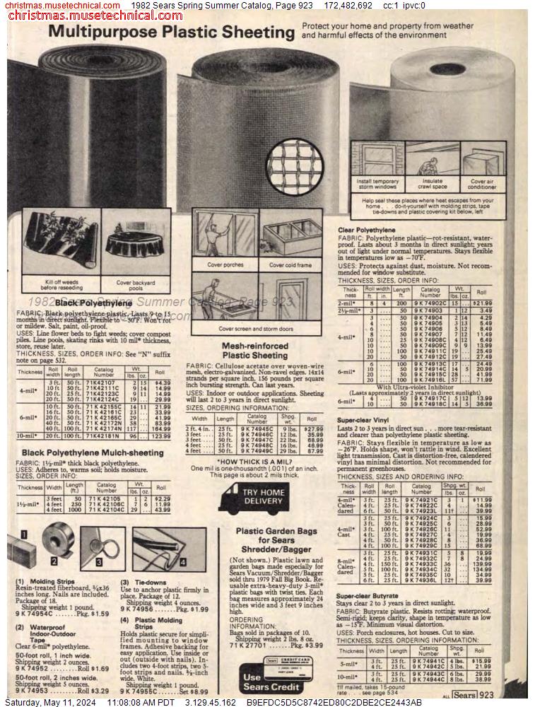 1982 Sears Spring Summer Catalog, Page 923