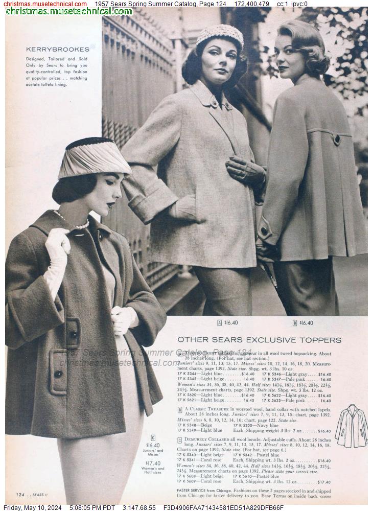 1957 Sears Spring Summer Catalog, Page 124