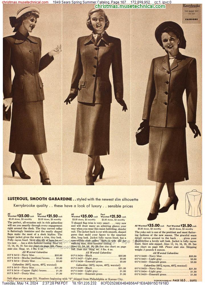 1949 Sears Spring Summer Catalog, Page 167