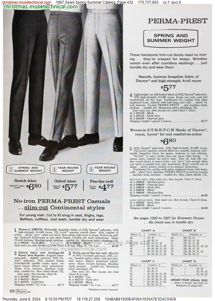 1967 Sears Spring Summer Catalog, Page 432