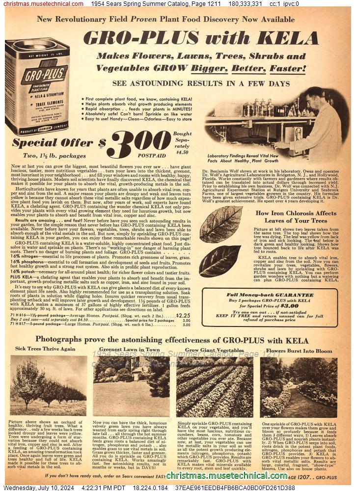 1954 Sears Spring Summer Catalog, Page 1211
