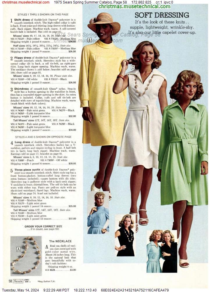 1975 Sears Spring Summer Catalog, Page 58