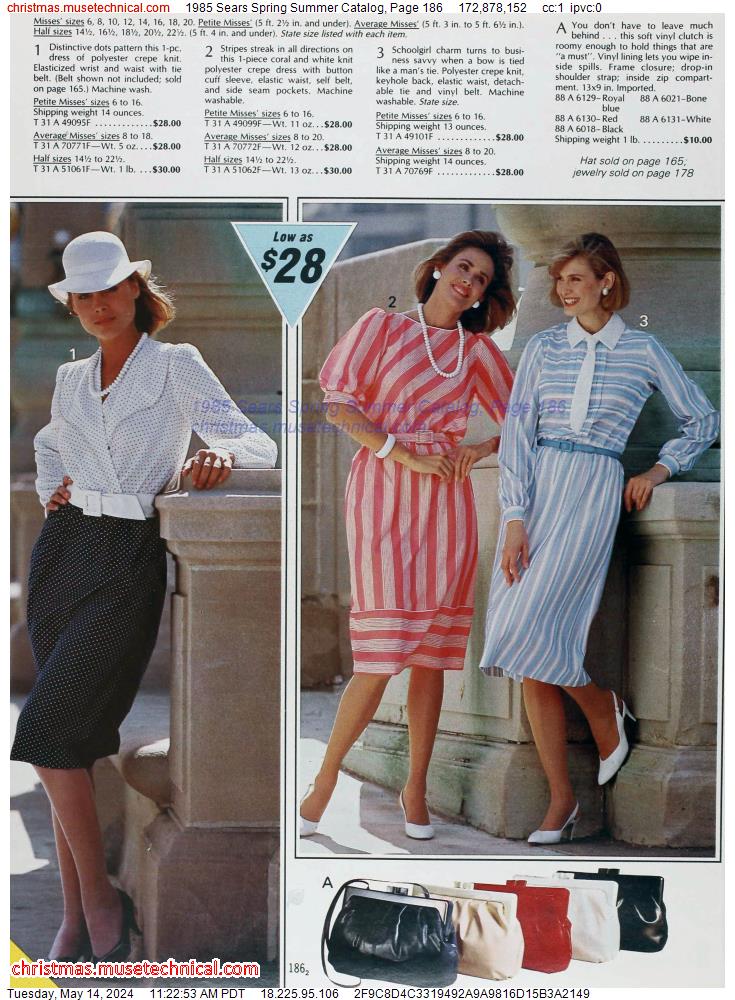 1985 Sears Spring Summer Catalog, Page 186