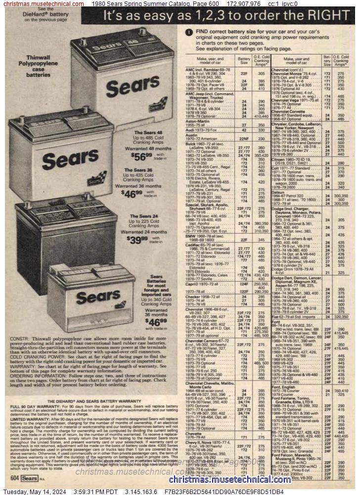 1980 Sears Spring Summer Catalog, Page 600
