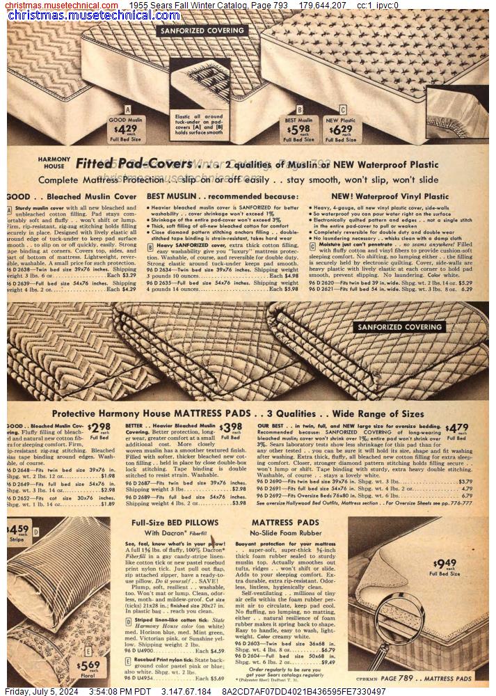 1955 Sears Fall Winter Catalog, Page 793