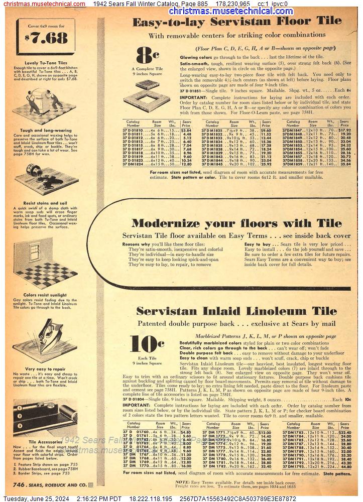 1942 Sears Fall Winter Catalog, Page 885