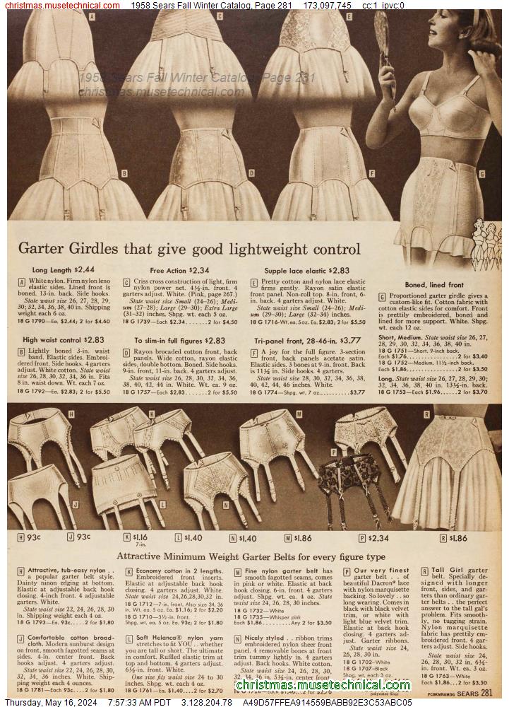 1958 Sears Fall Winter Catalog, Page 281