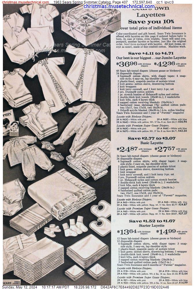 1963 Sears Spring Summer Catalog, Page 407