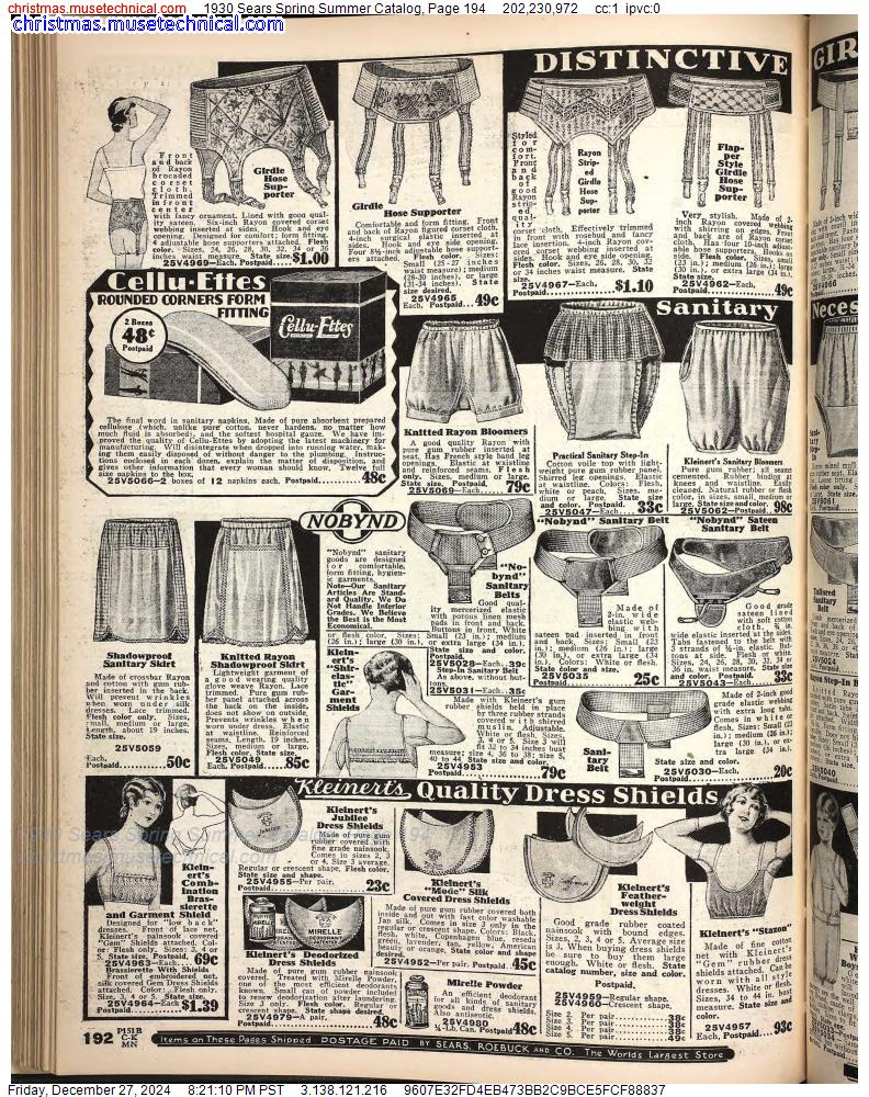 1930 Sears Spring Summer Catalog, Page 194