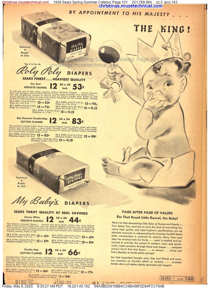1939 Sears Spring Summer Catalog, Page 131