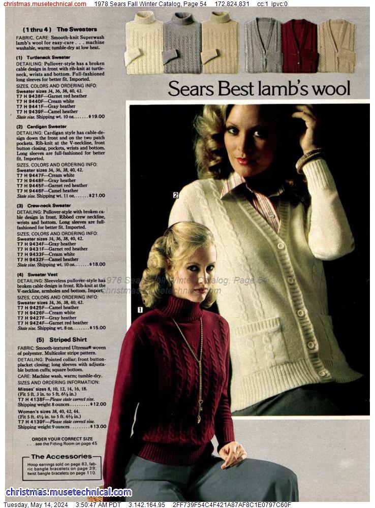 1978 Sears Fall Winter Catalog, Page 54