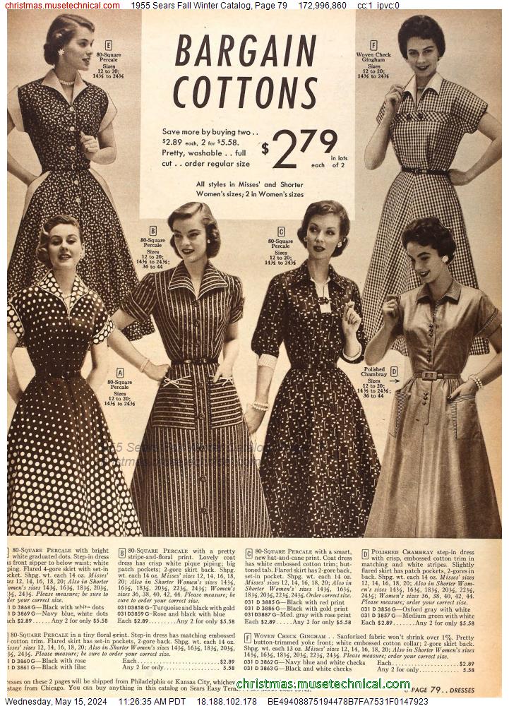 1955 Sears Fall Winter Catalog, Page 79