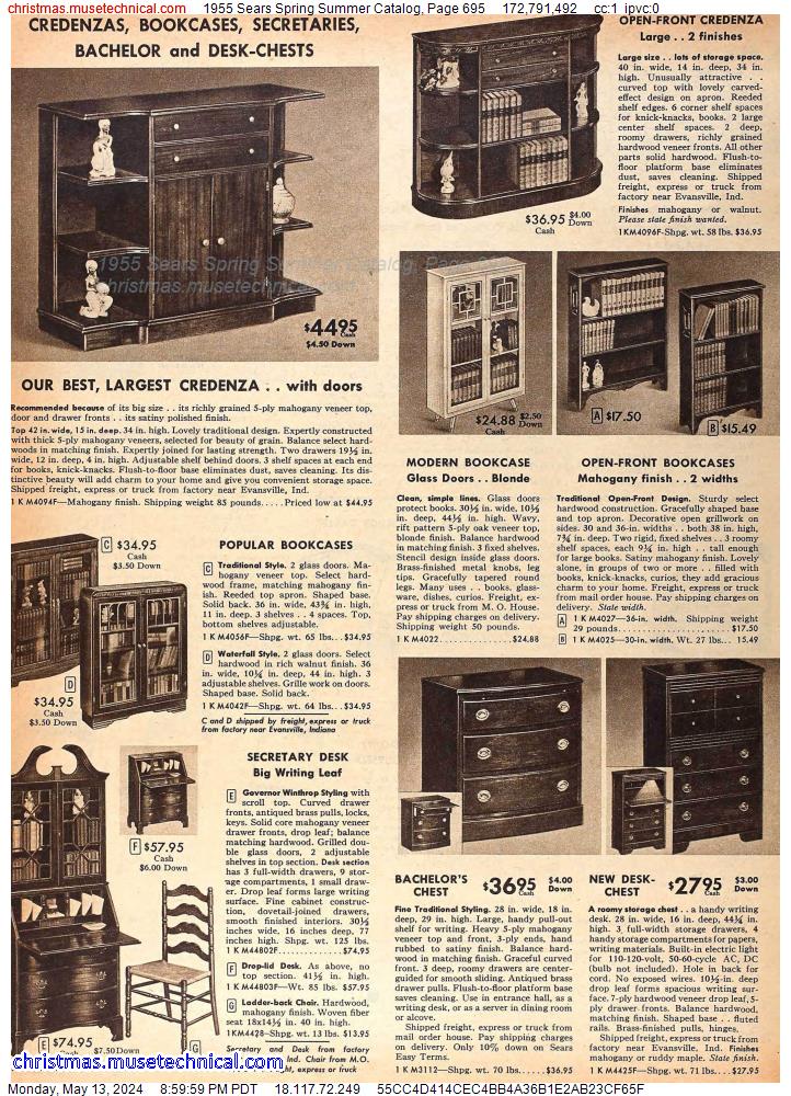 1955 Sears Spring Summer Catalog, Page 695