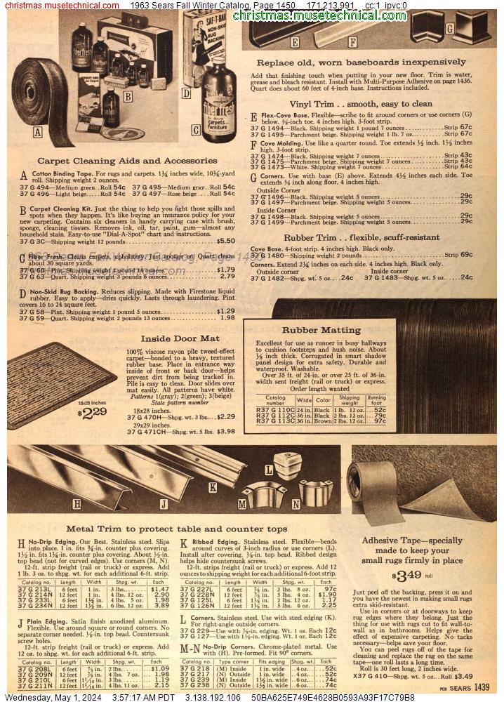 1963 Sears Fall Winter Catalog, Page 1450