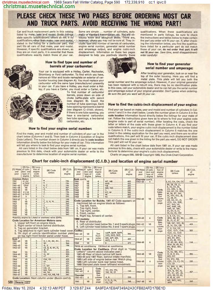 1969 Sears Fall Winter Catalog, Page 590