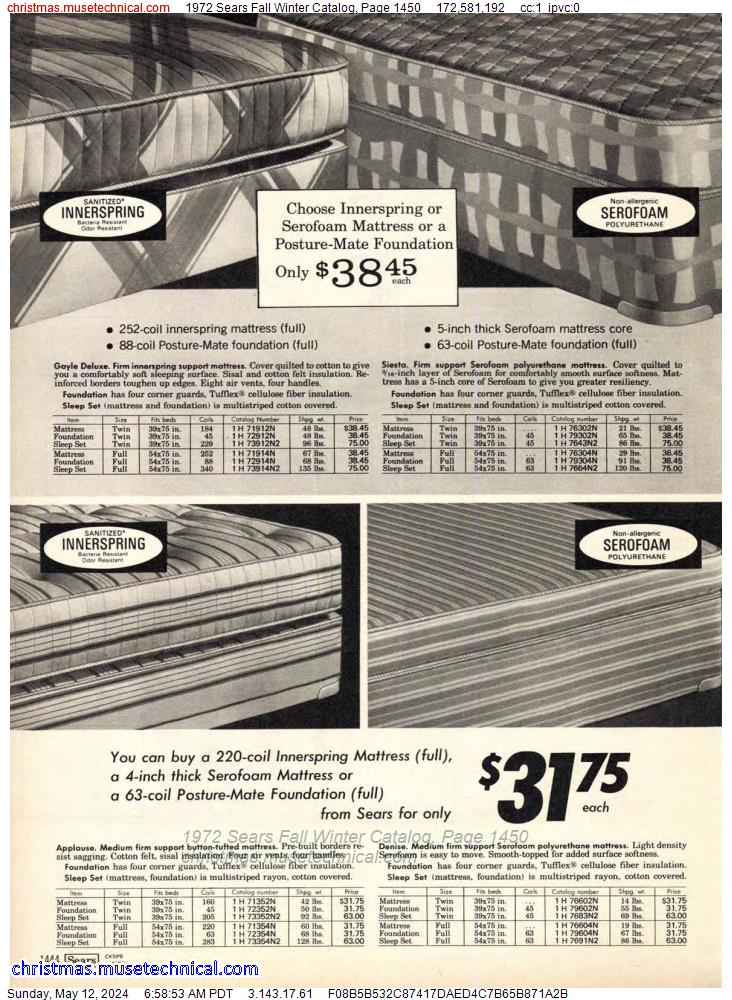 1972 Sears Fall Winter Catalog, Page 1450
