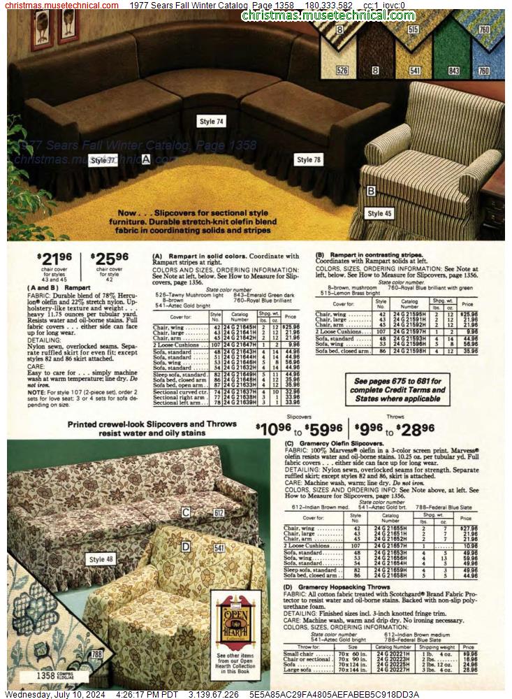 1977 Sears Fall Winter Catalog, Page 1358