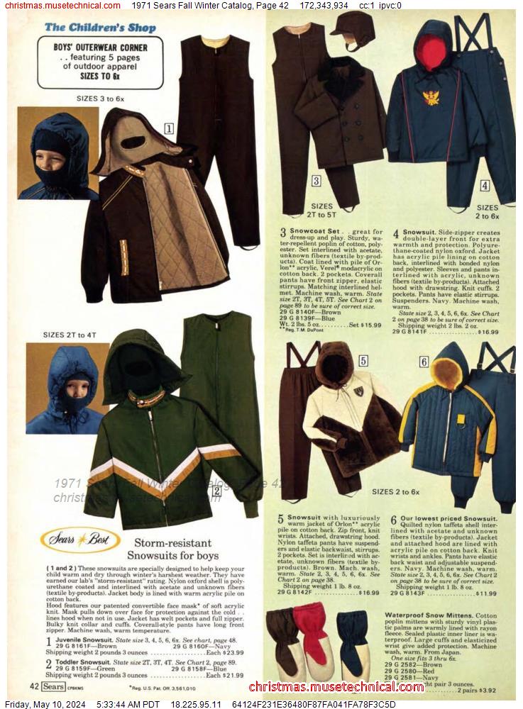 1971 Sears Fall Winter Catalog, Page 42