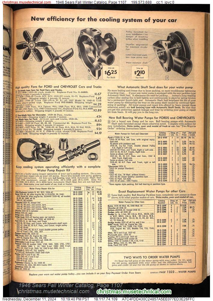 1946 Sears Fall Winter Catalog, Page 1107