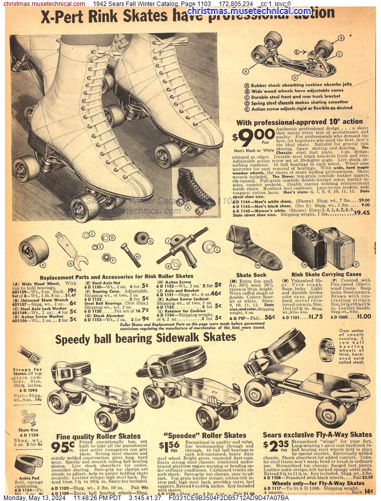 1942 Sears Fall Winter Catalog, Page 1103