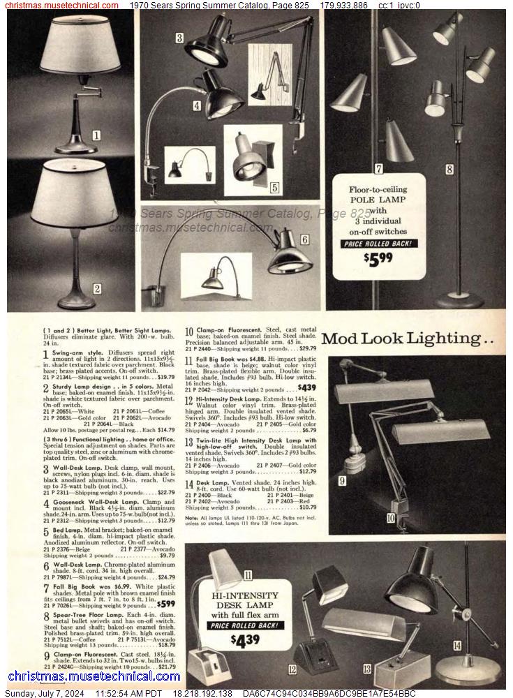 1970 Sears Spring Summer Catalog, Page 825