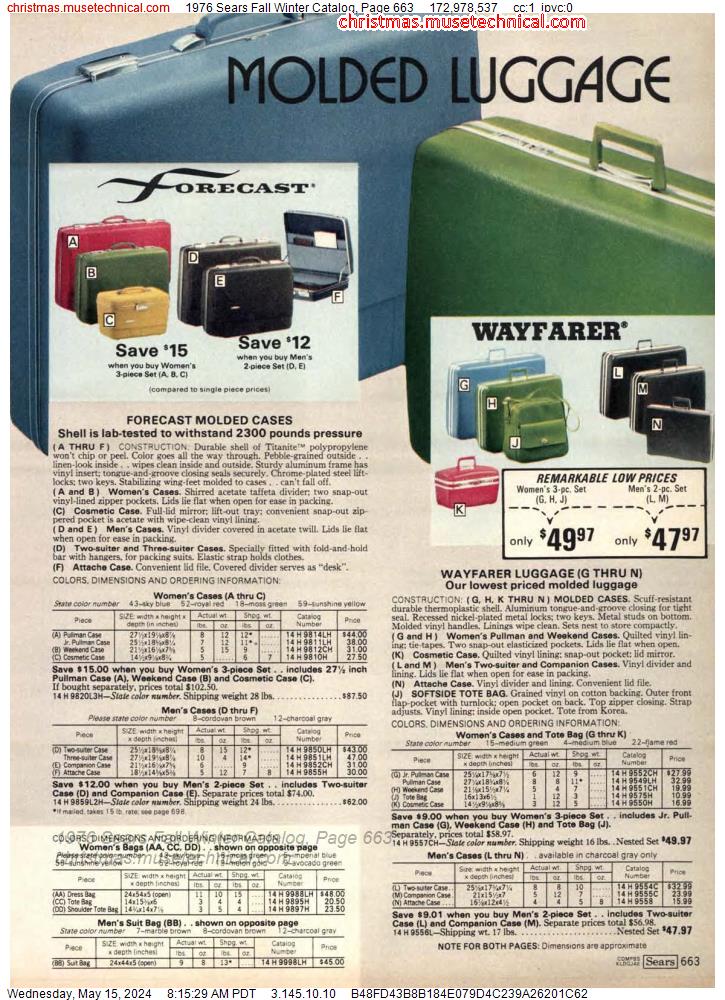 1976 Sears Fall Winter Catalog, Page 663