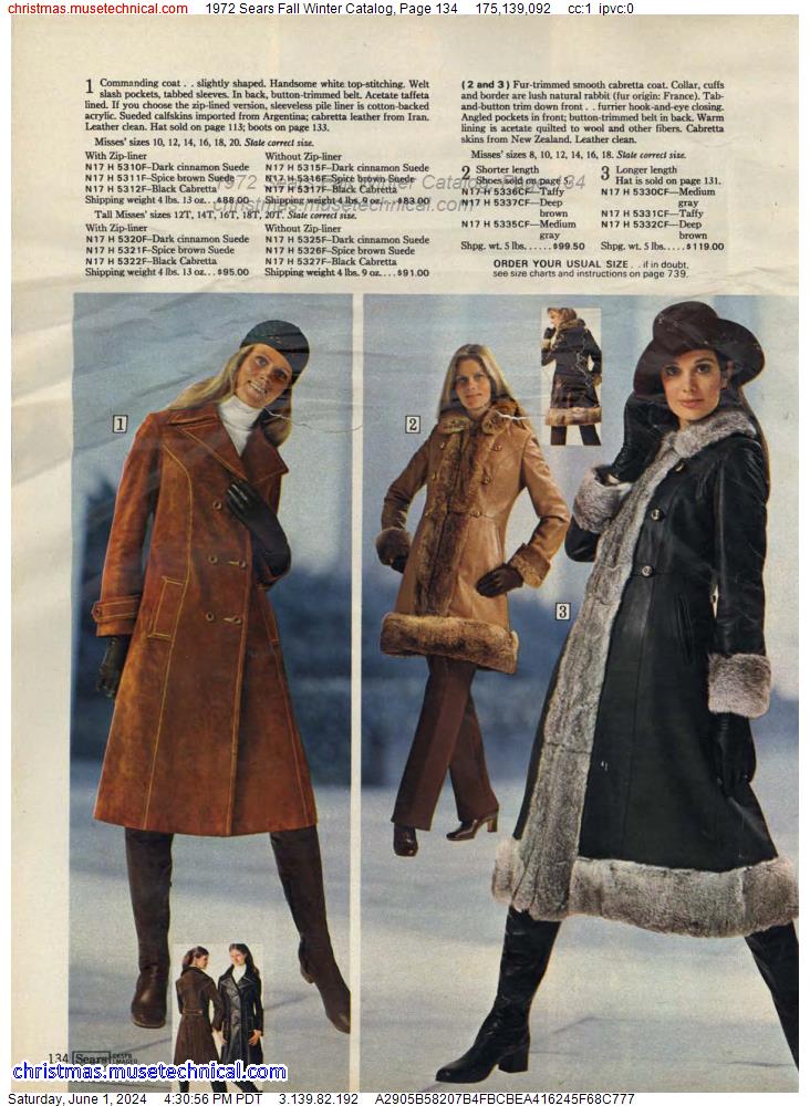 1972 Sears Fall Winter Catalog, Page 134