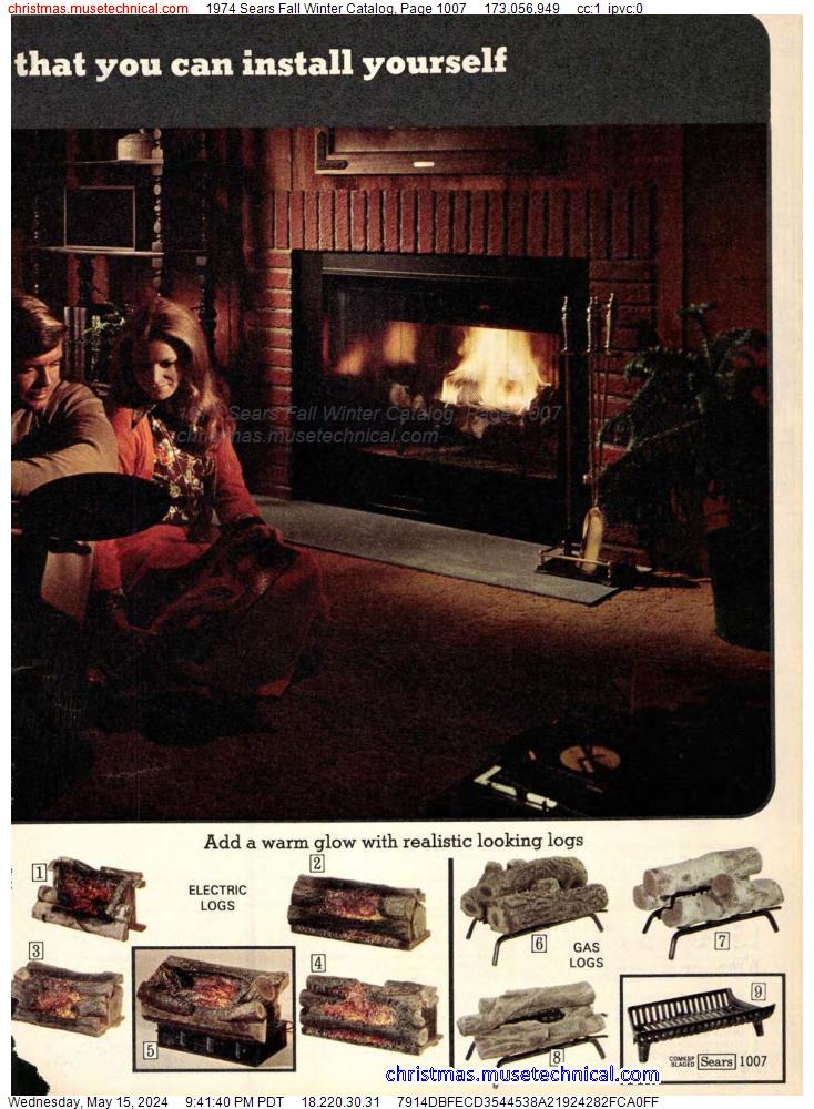 1974 Sears Fall Winter Catalog, Page 1007