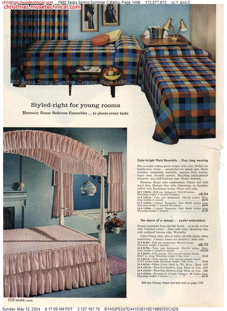 1960 Sears Spring Summer Catalog, Page 1496