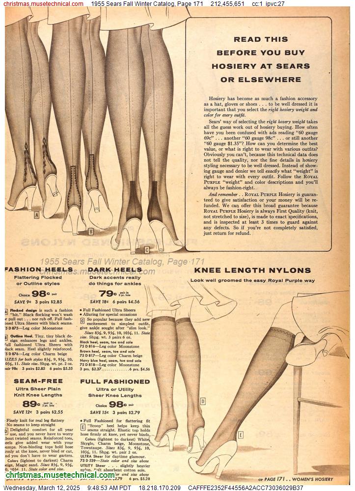 1955 Sears Fall Winter Catalog, Page 171