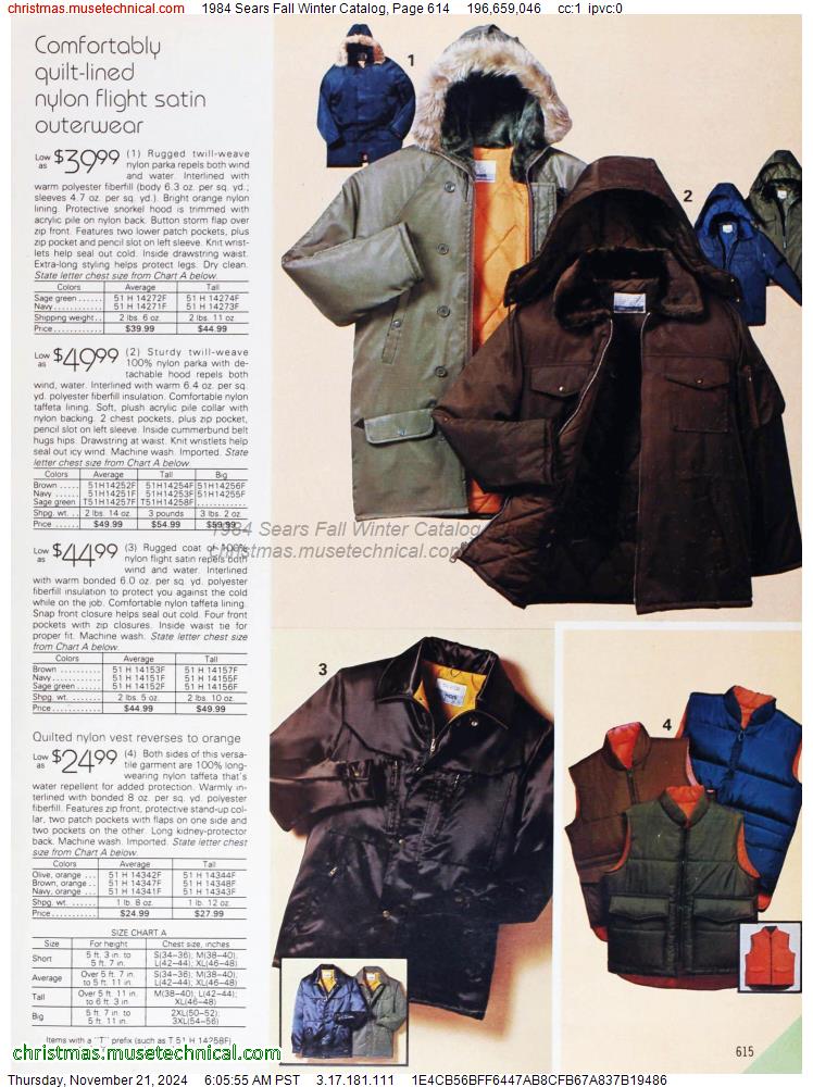 1984 Sears Fall Winter Catalog, Page 614