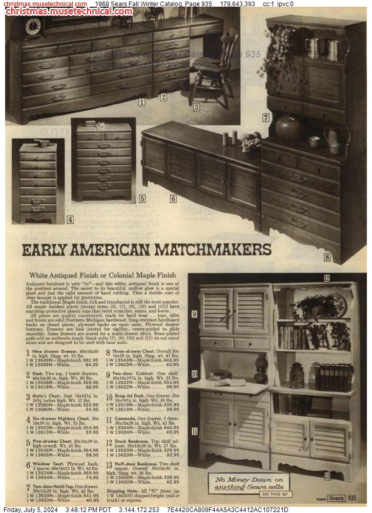 1968 Sears Fall Winter Catalog, Page 935