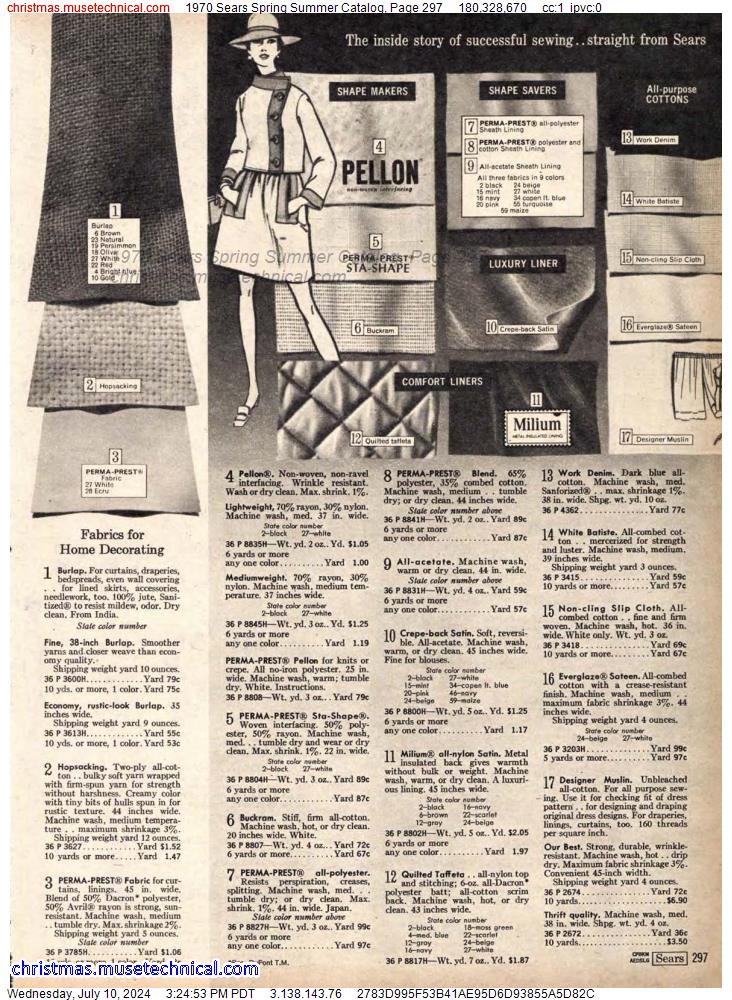 1970 Sears Spring Summer Catalog, Page 297