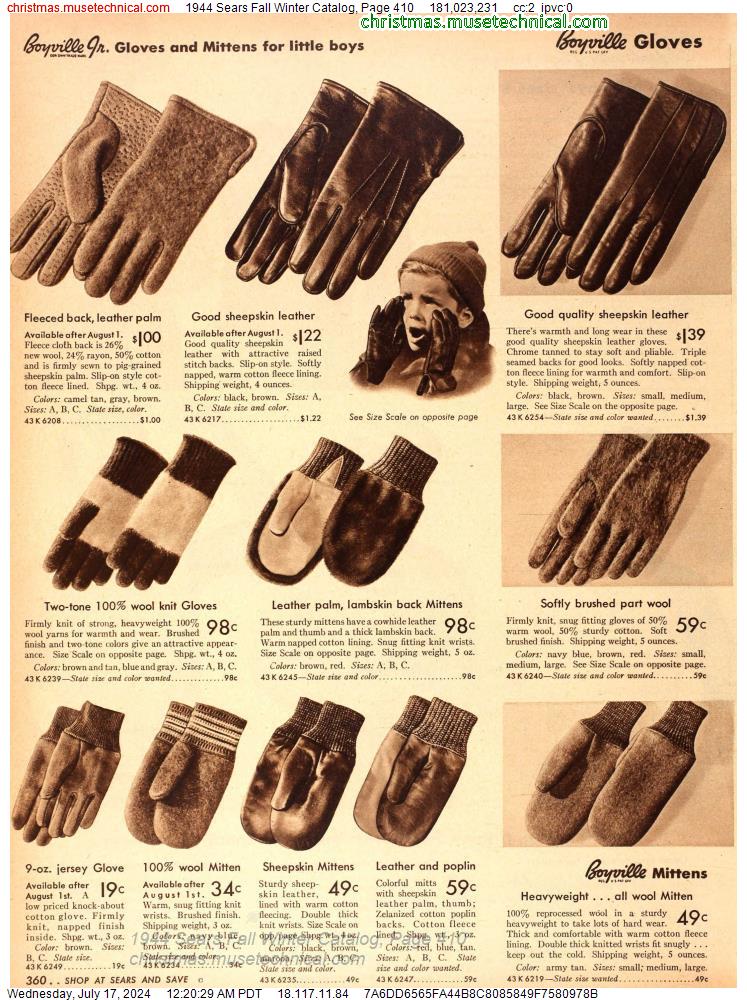 1944 Sears Fall Winter Catalog, Page 410