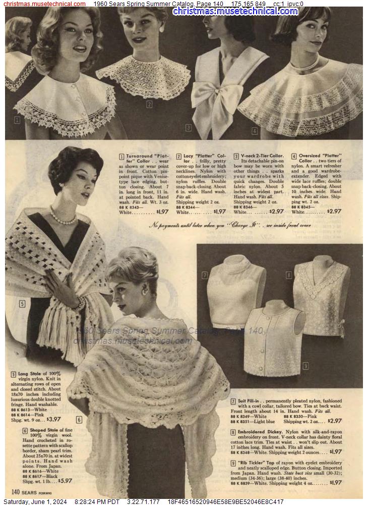 1960 Sears Spring Summer Catalog, Page 140