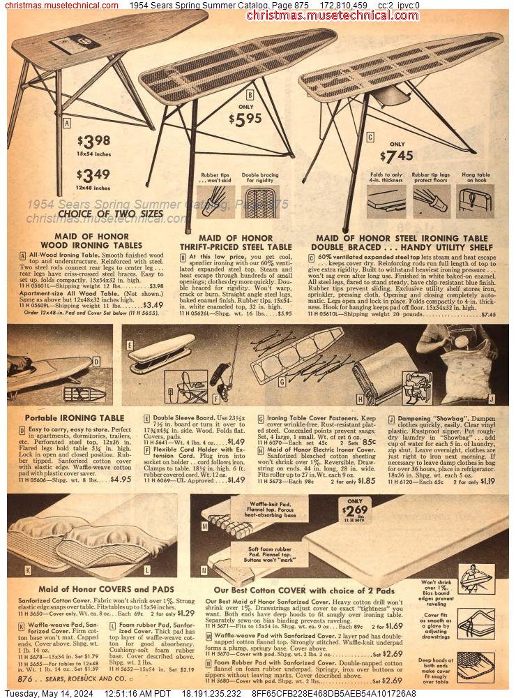 1954 Sears Spring Summer Catalog, Page 875
