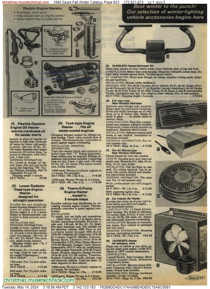 1980 Sears Fall Winter Catalog, Page 823