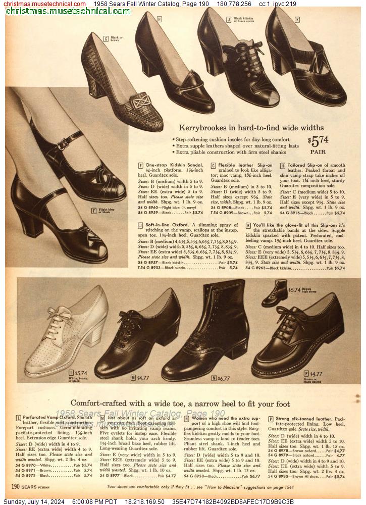1958 Sears Fall Winter Catalog, Page 190