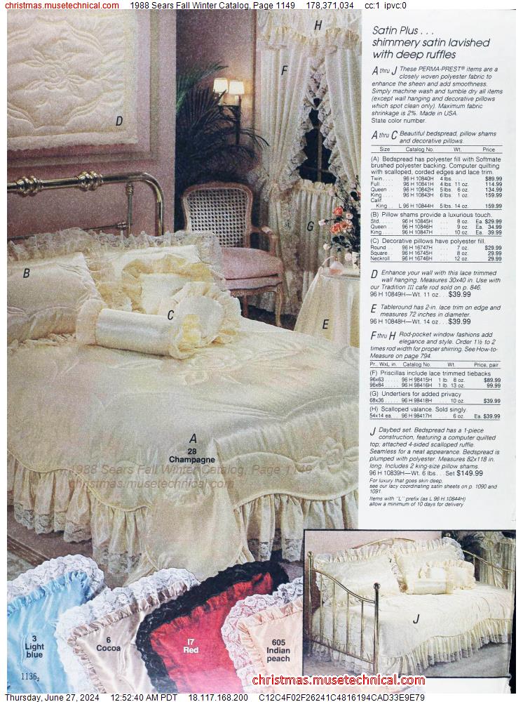 1988 Sears Fall Winter Catalog, Page 1149