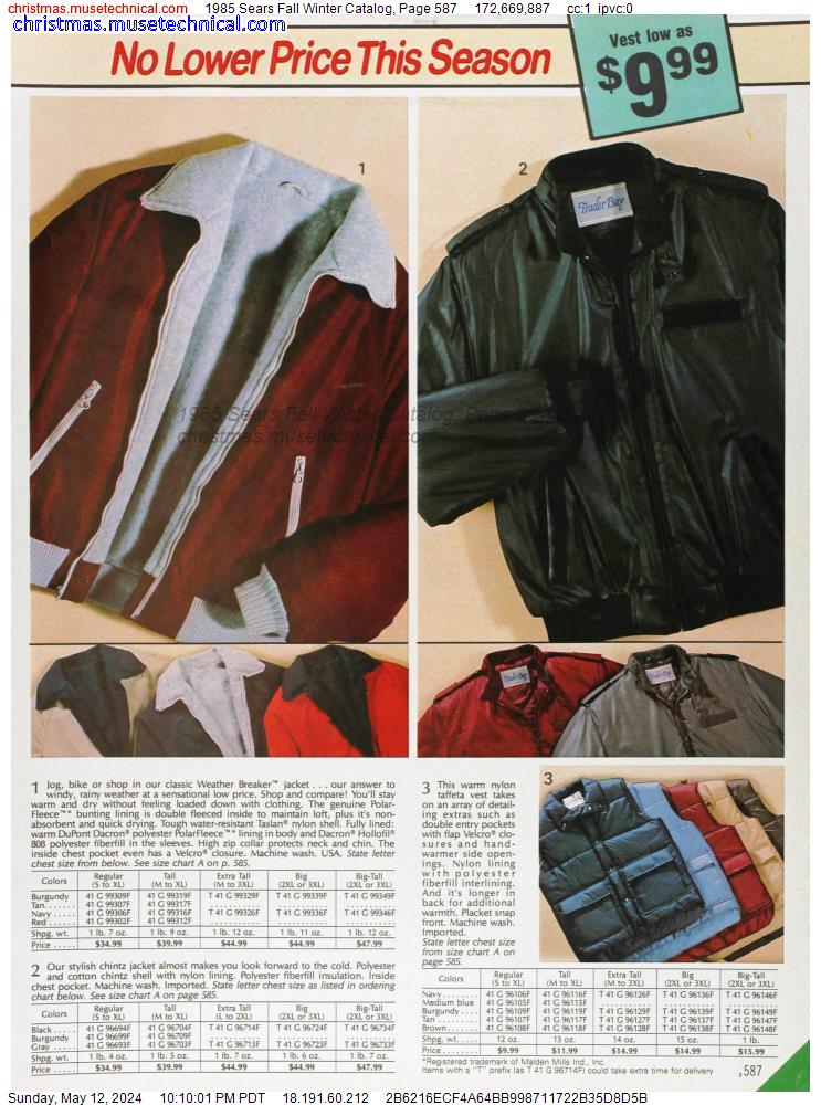 1985 Sears Fall Winter Catalog, Page 587