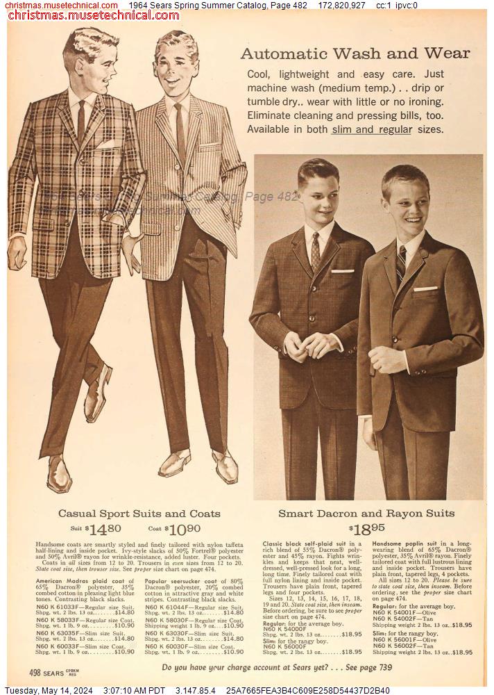1964 Sears Spring Summer Catalog, Page 482