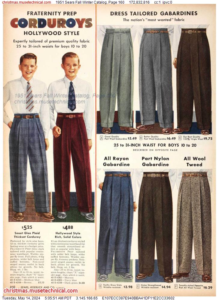 1951 Sears Fall Winter Catalog, Page 160