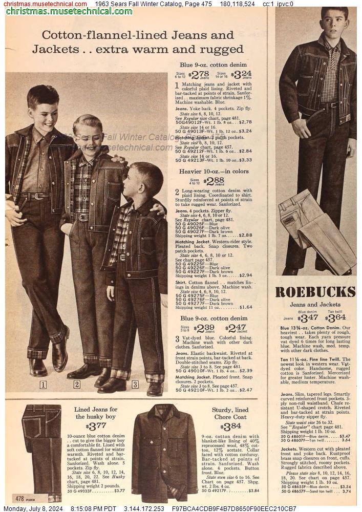 1963 Sears Fall Winter Catalog, Page 475