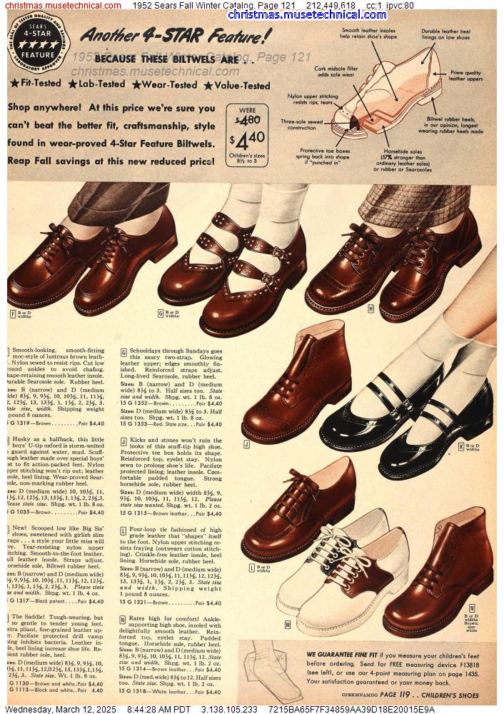 1952 Sears Fall Winter Catalog, Page 121