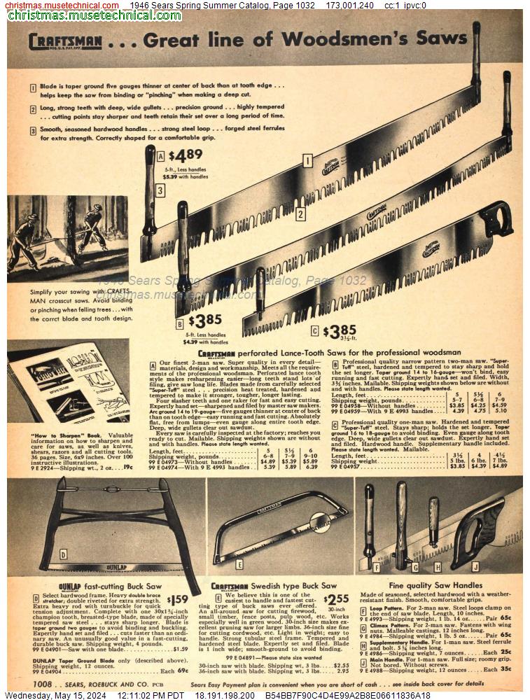 1946 Sears Spring Summer Catalog, Page 1032
