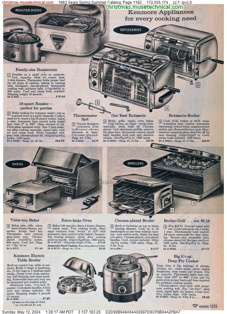 1963 Sears Spring Summer Catalog, Page 1182