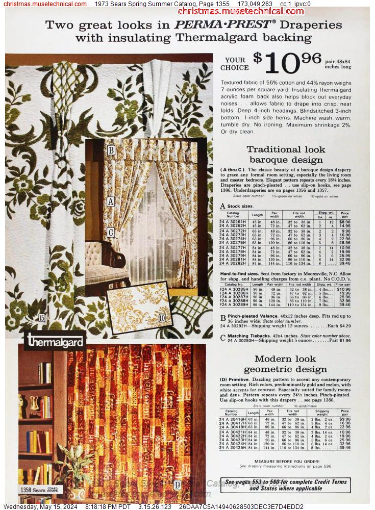 1973 Sears Spring Summer Catalog, Page 1355