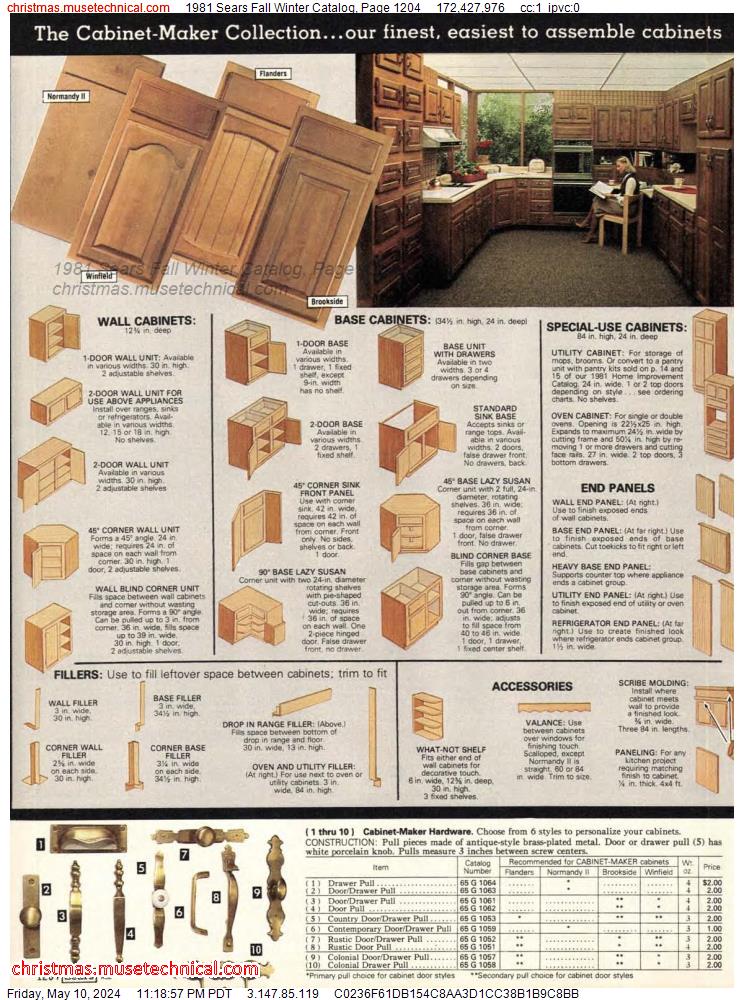 1981 Sears Fall Winter Catalog, Page 1204